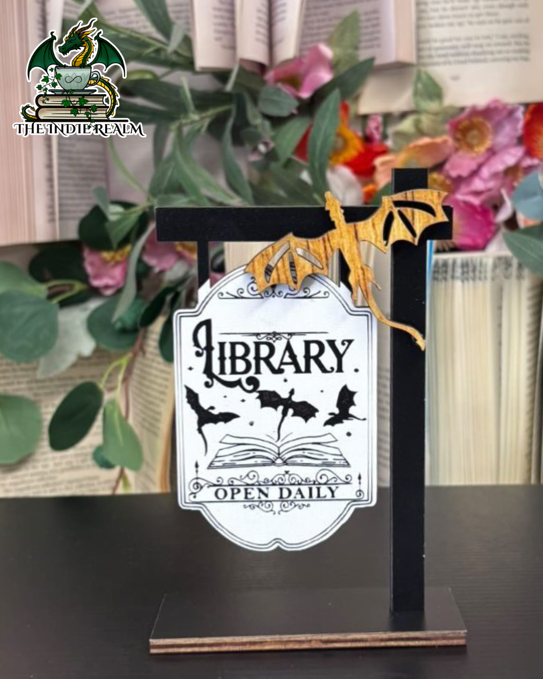 Dragon Library Sign