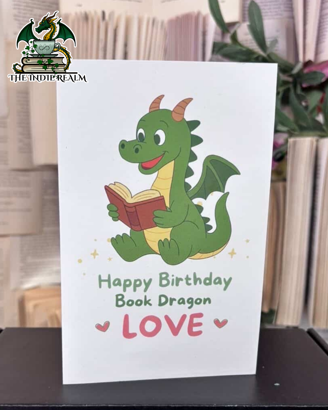 Book Dragon - Birthday Card